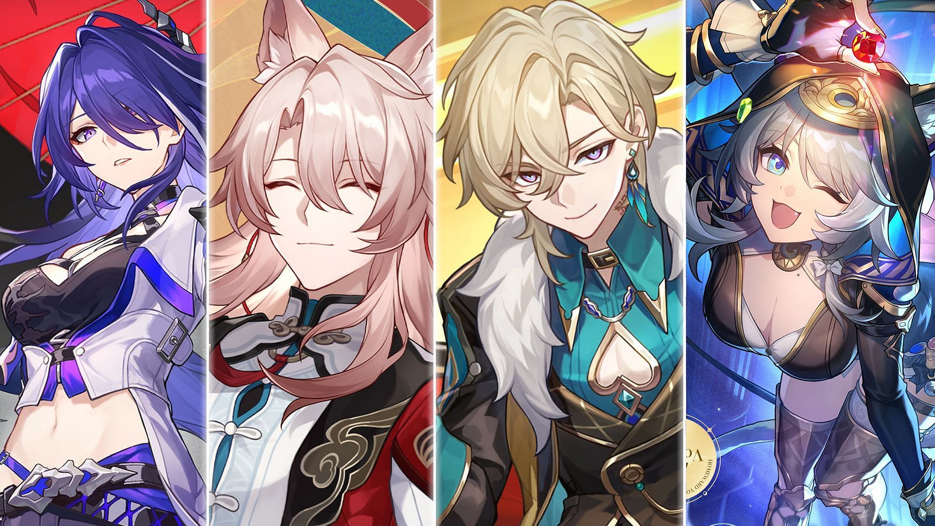 Acheron, Jiaoqiu, Aventurine, Cipher (Image via HoYoverse)